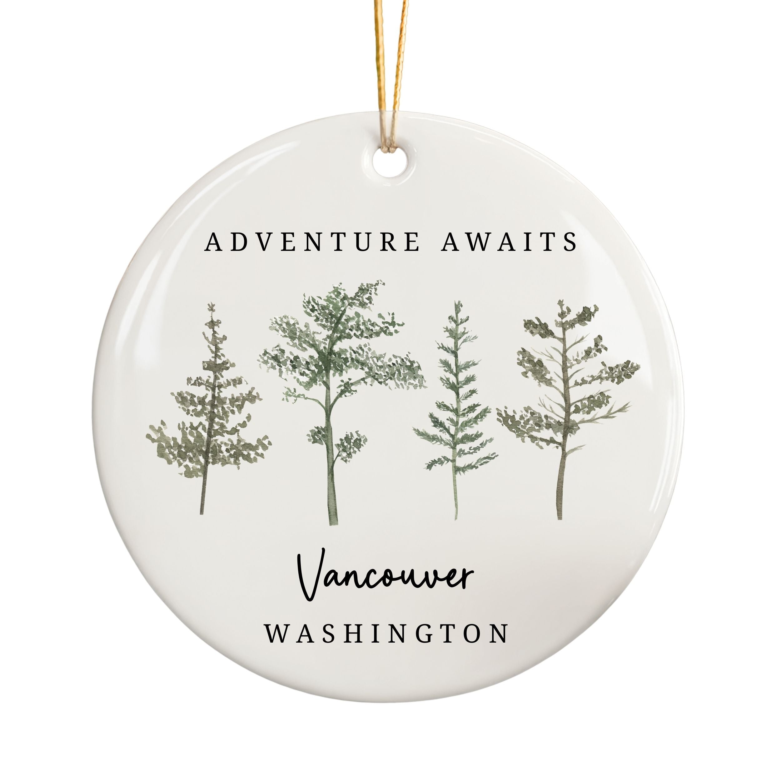 Custom Forest Christmas Ornament, National Park City State Gifts, Wholesale Case of 4