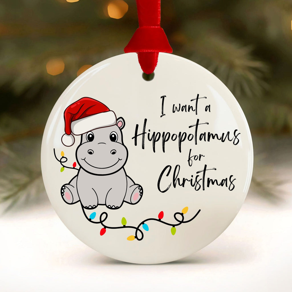 Hippopotamus Christmas Ornament, Cute Hippo Gifts, Wholesale Case of 4
