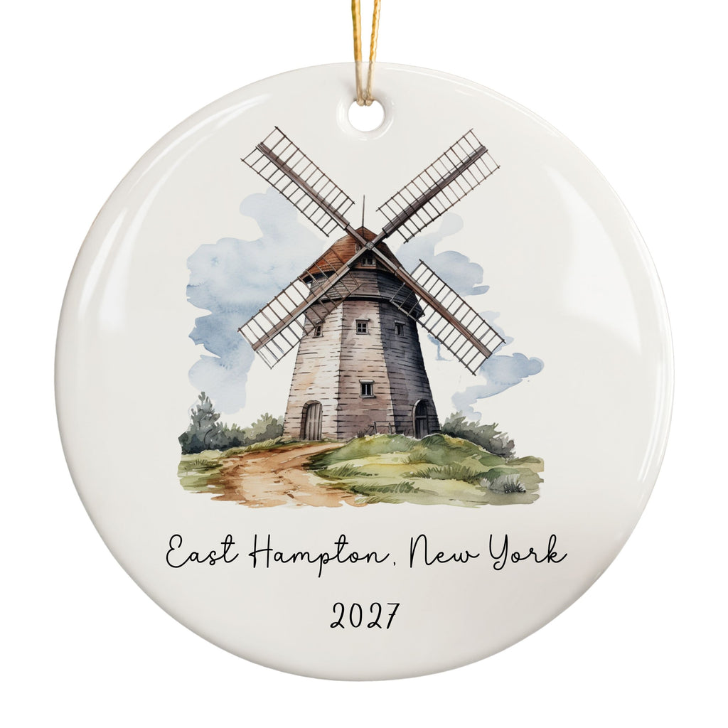 The Hamptons Windmill Ornament, Personalized New York Souvenir