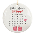 Calendar Engagement Ornament, Engaged Christmas Gift