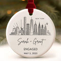 City Skyline Engagement Ornament