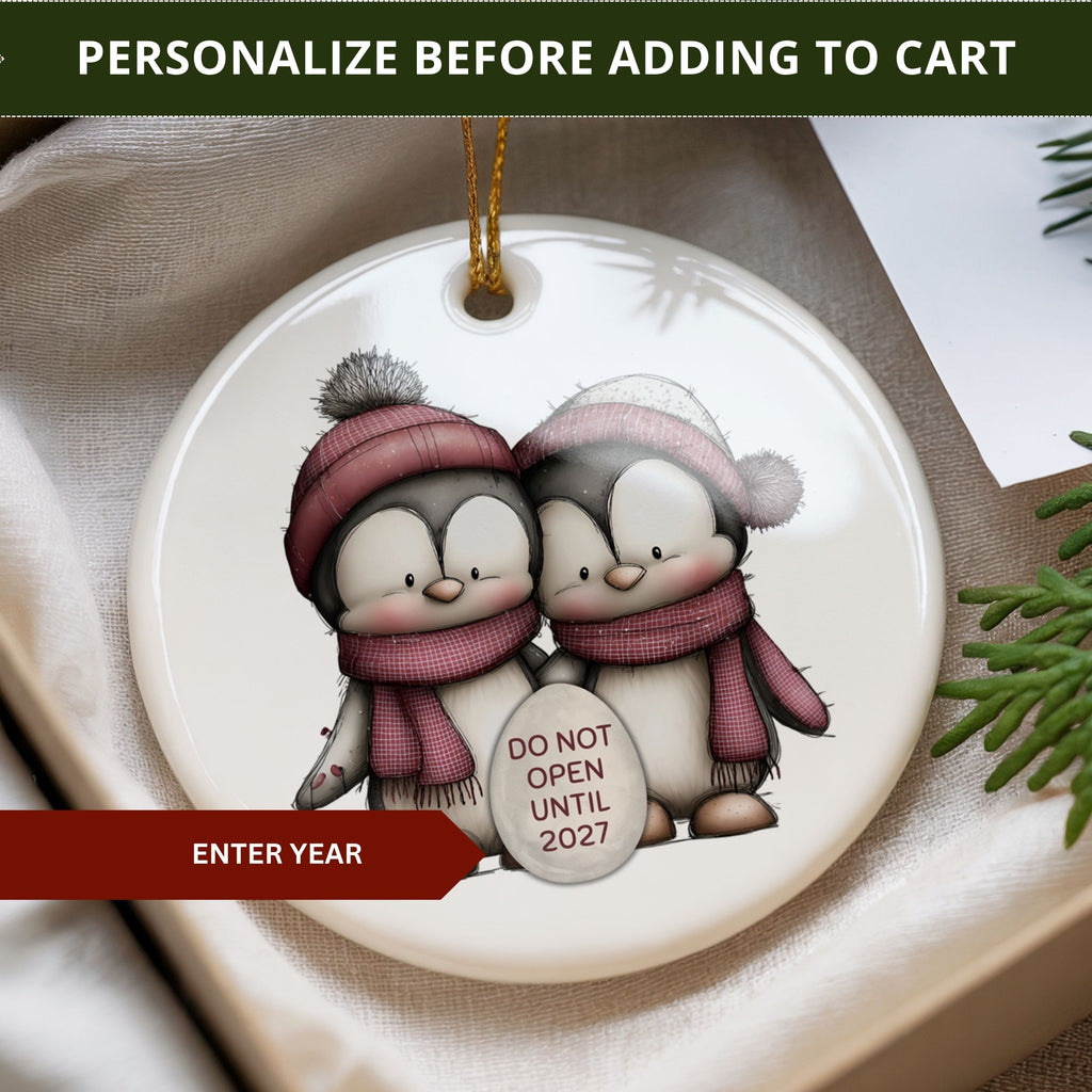 Expecting Christmas Ornament, Penguins Pregnancy Announcement