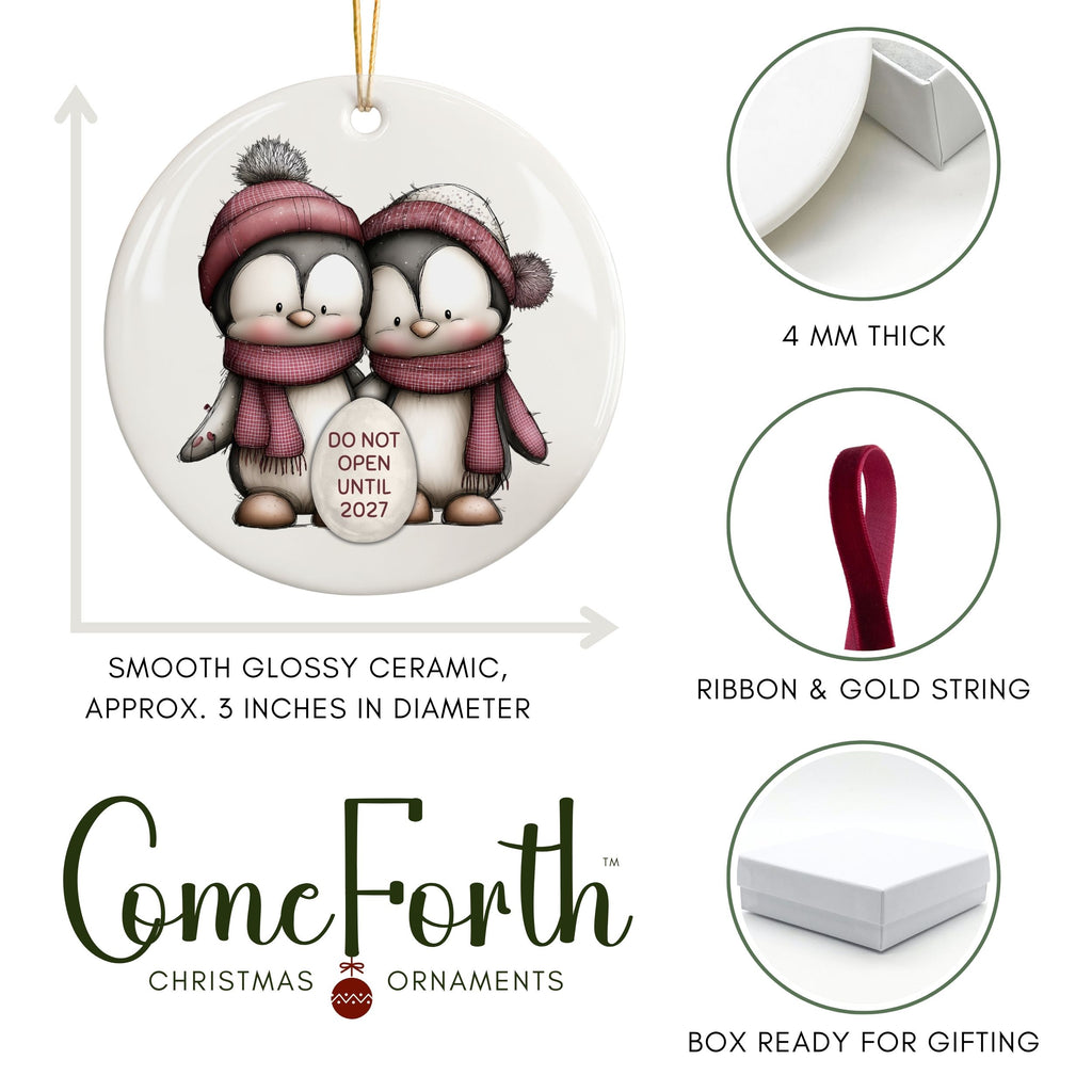 Expecting Christmas Ornament, Penguins Pregnancy Announcement