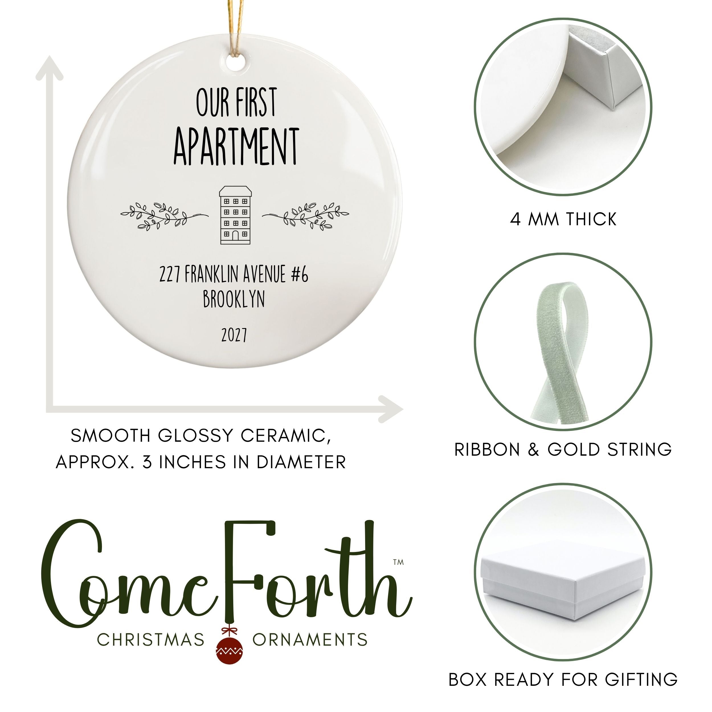 First Apartment Christmas Ornament, New Housewarming Gift