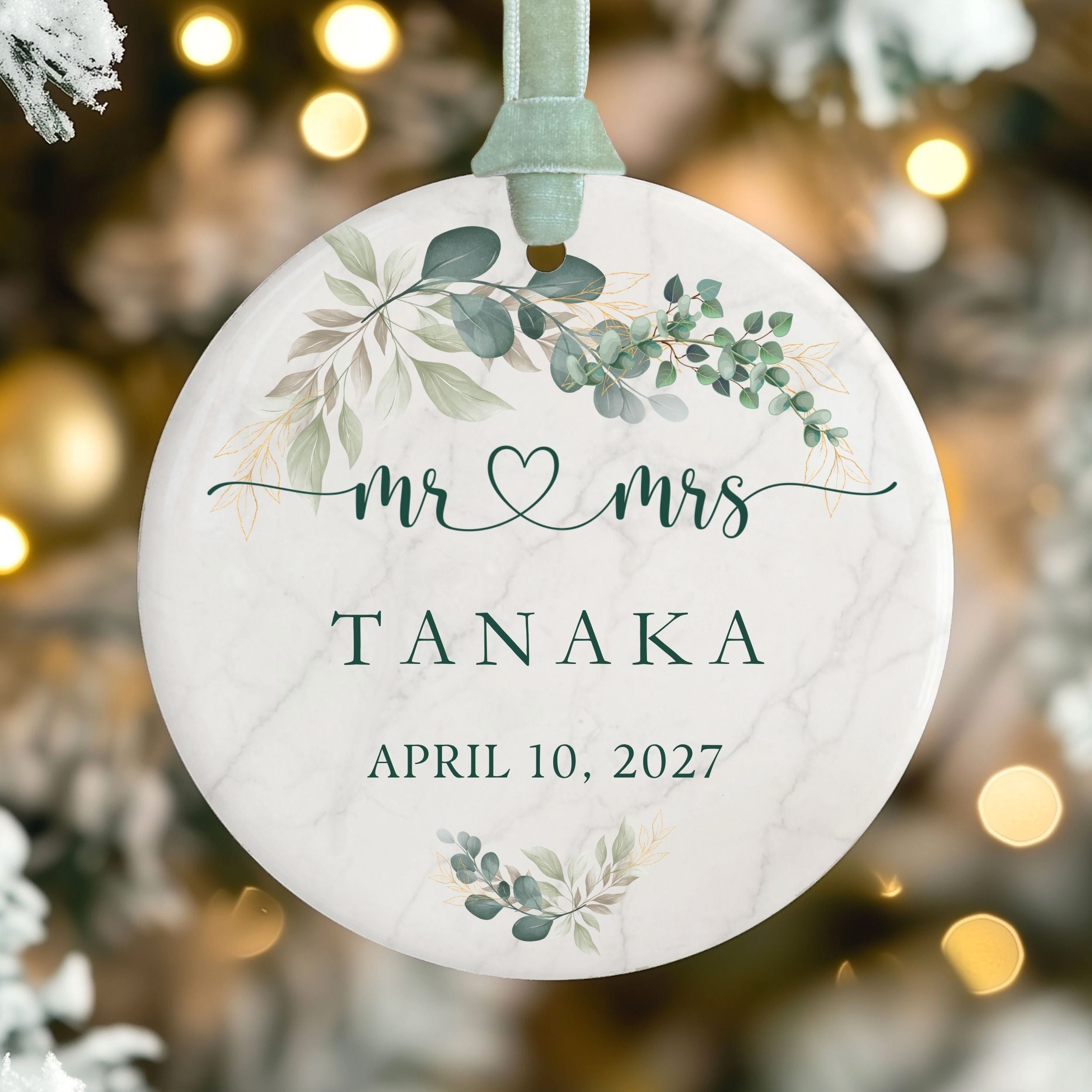 Our First Christmas Married Ornament, Personalized Mr. & Mrs. Gifts