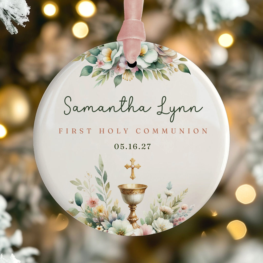 First Holy Communion Ornament, Personalized Gift for Goddaughter