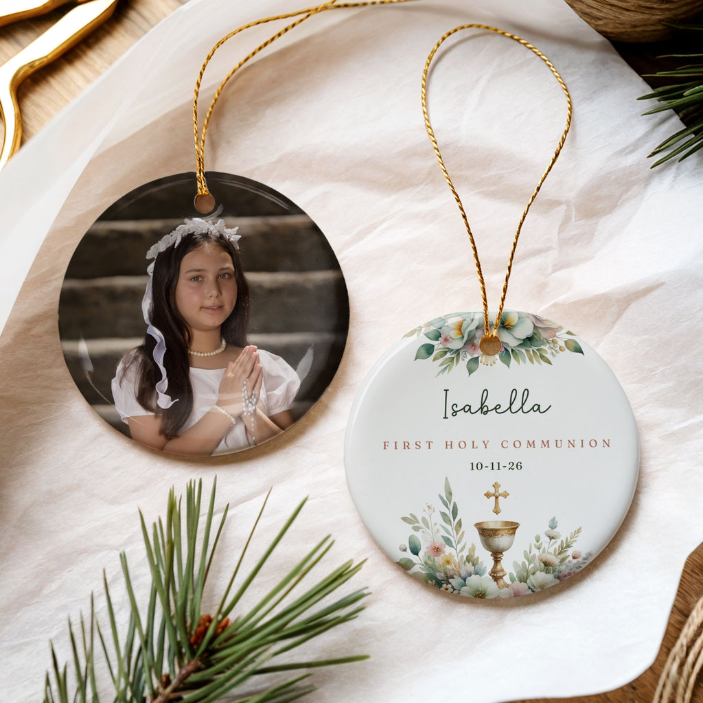 First Holy Communion Ornament, Personalized Gift for Goddaughter