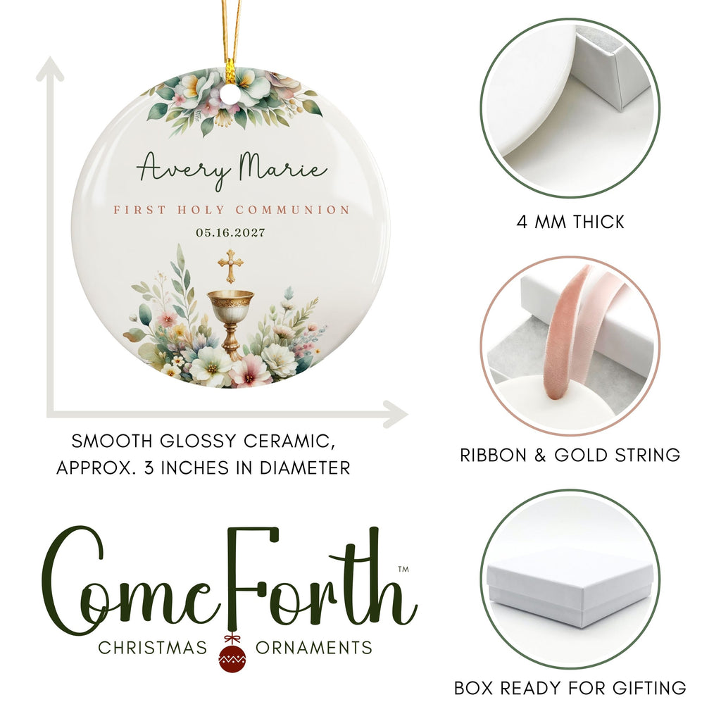 First Holy Communion Ornament, Personalized Gift for Goddaughter