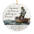 Fishing in Heaven Memorial Christmas Ornament, Custom Sympathy Gift