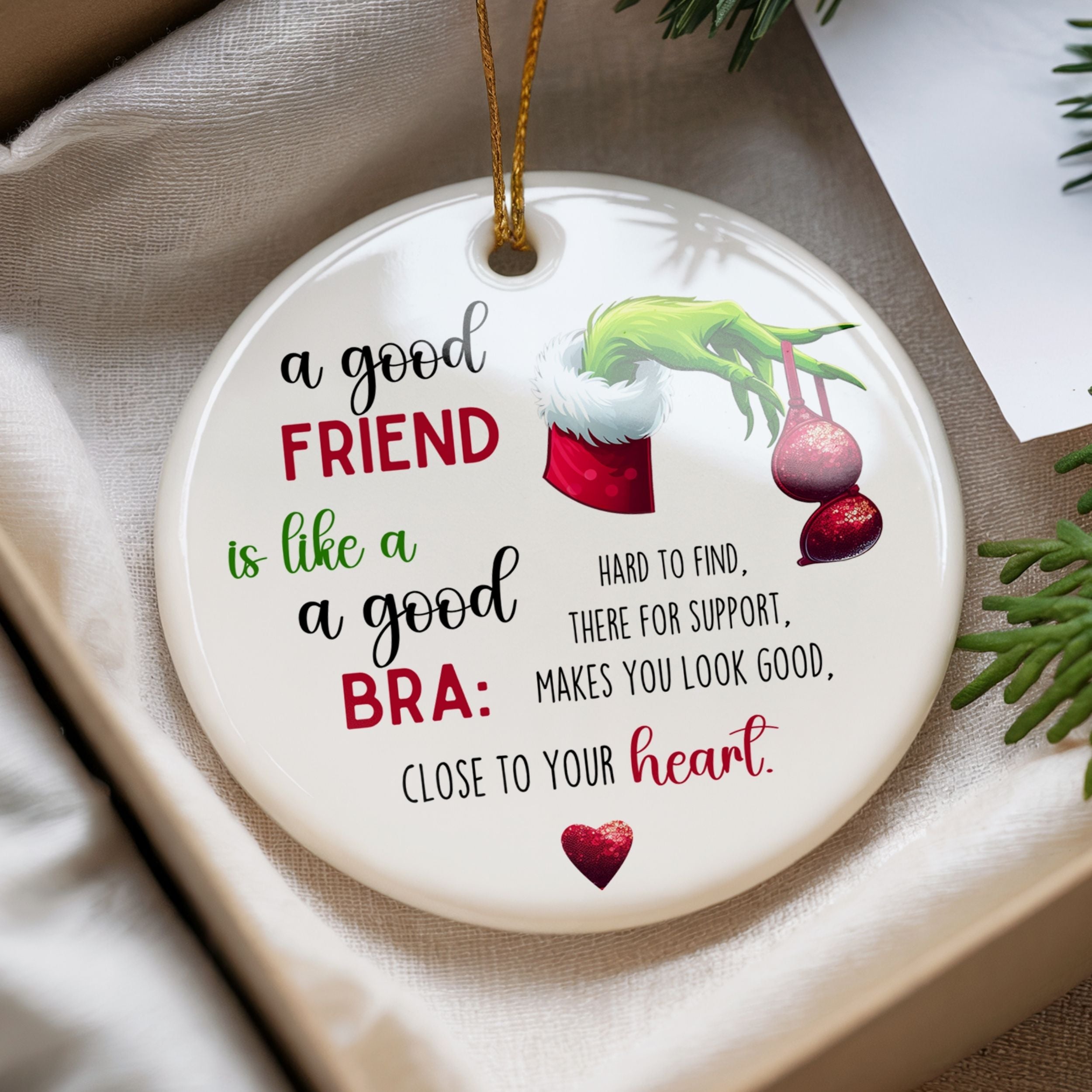 Funny Christmas Ornament, Friendship Gift for Women, Wholesale Case of 4