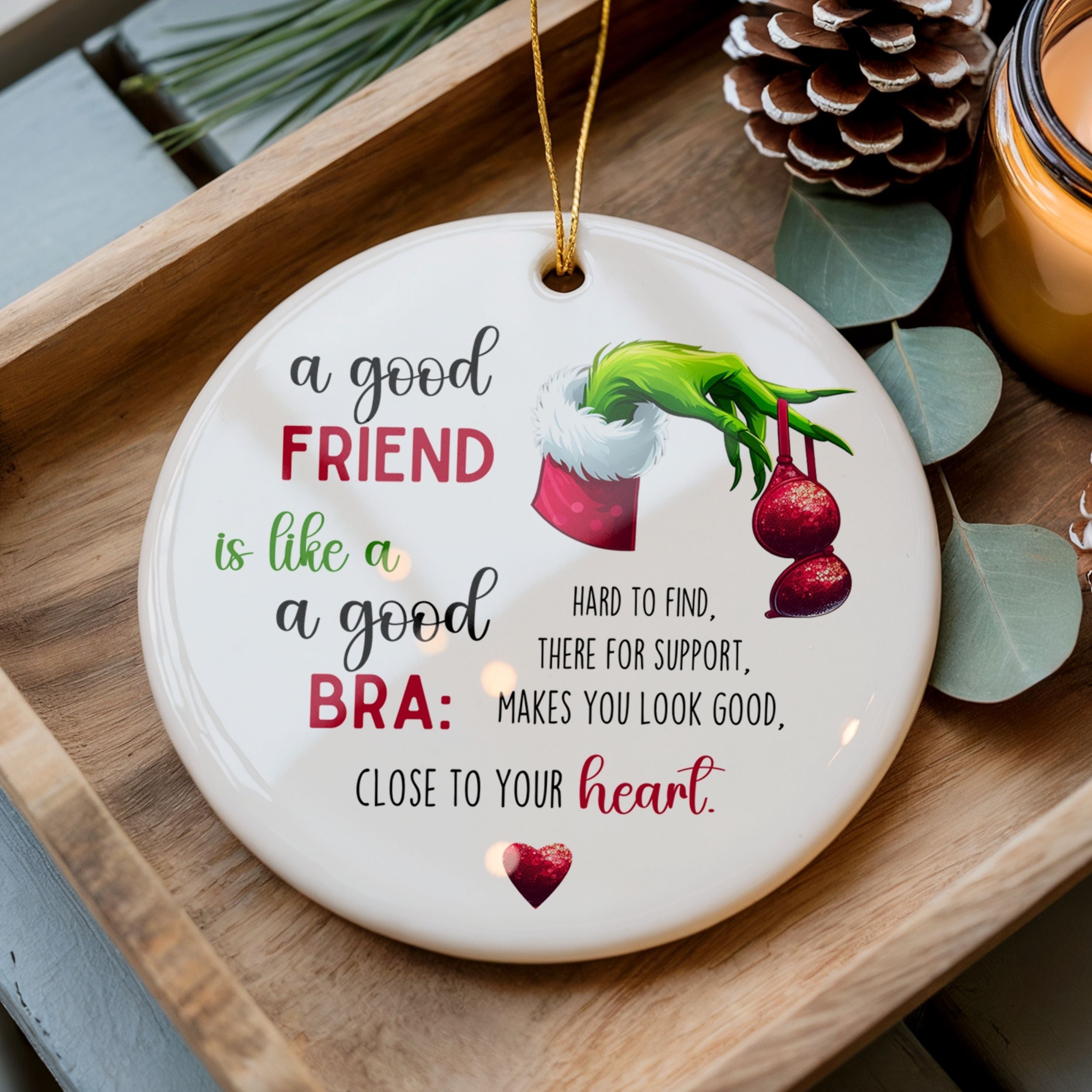 Funny Christmas Ornament, Friendship Gift for Women, Wholesale Case of 4