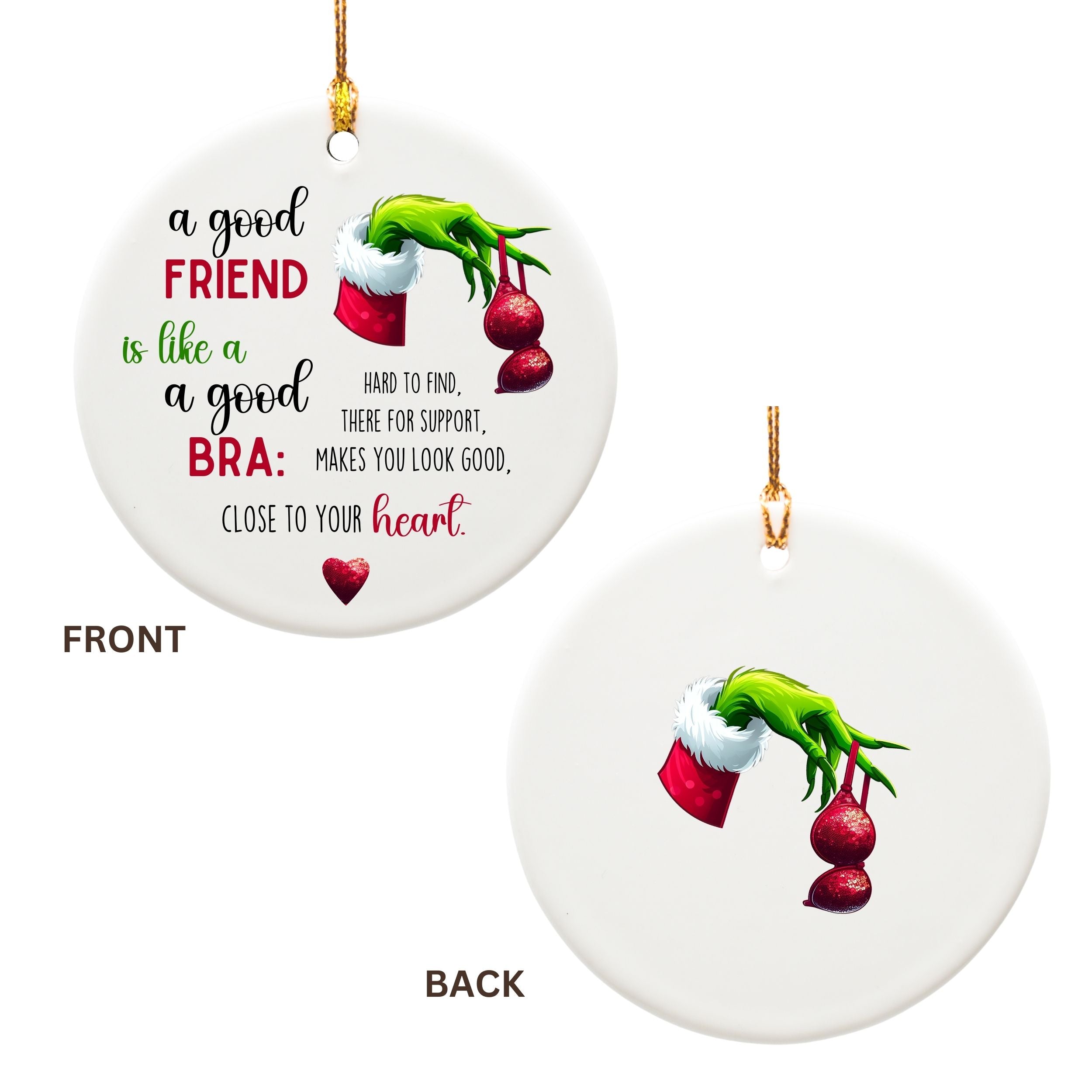 Funny Christmas Ornament, Friendship Gift for Women, Wholesale Case of 4