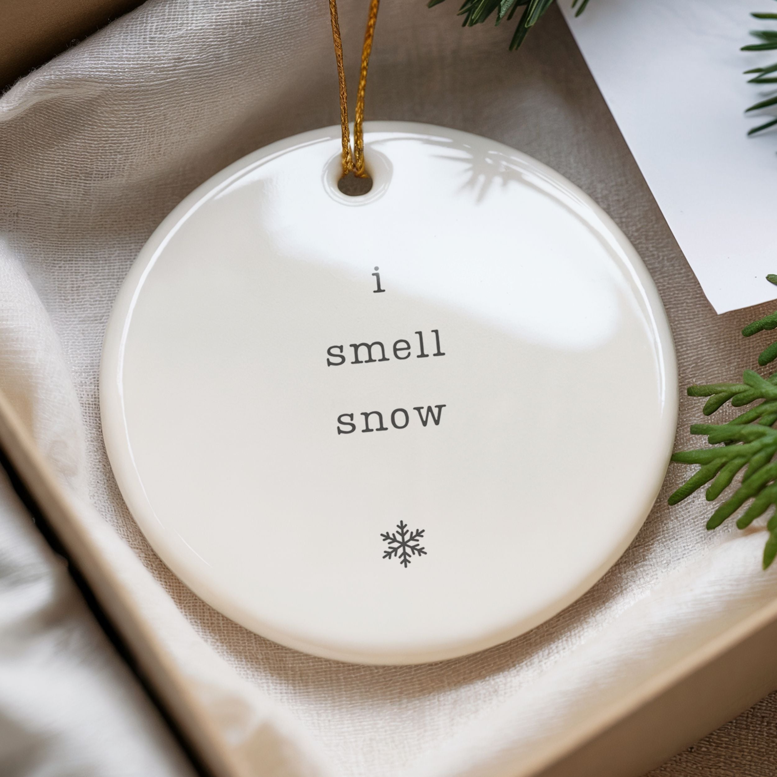 I Smell Snow Christmas Ornament, Gift for Gilmore Girls Fans, Wholesale Case of 4