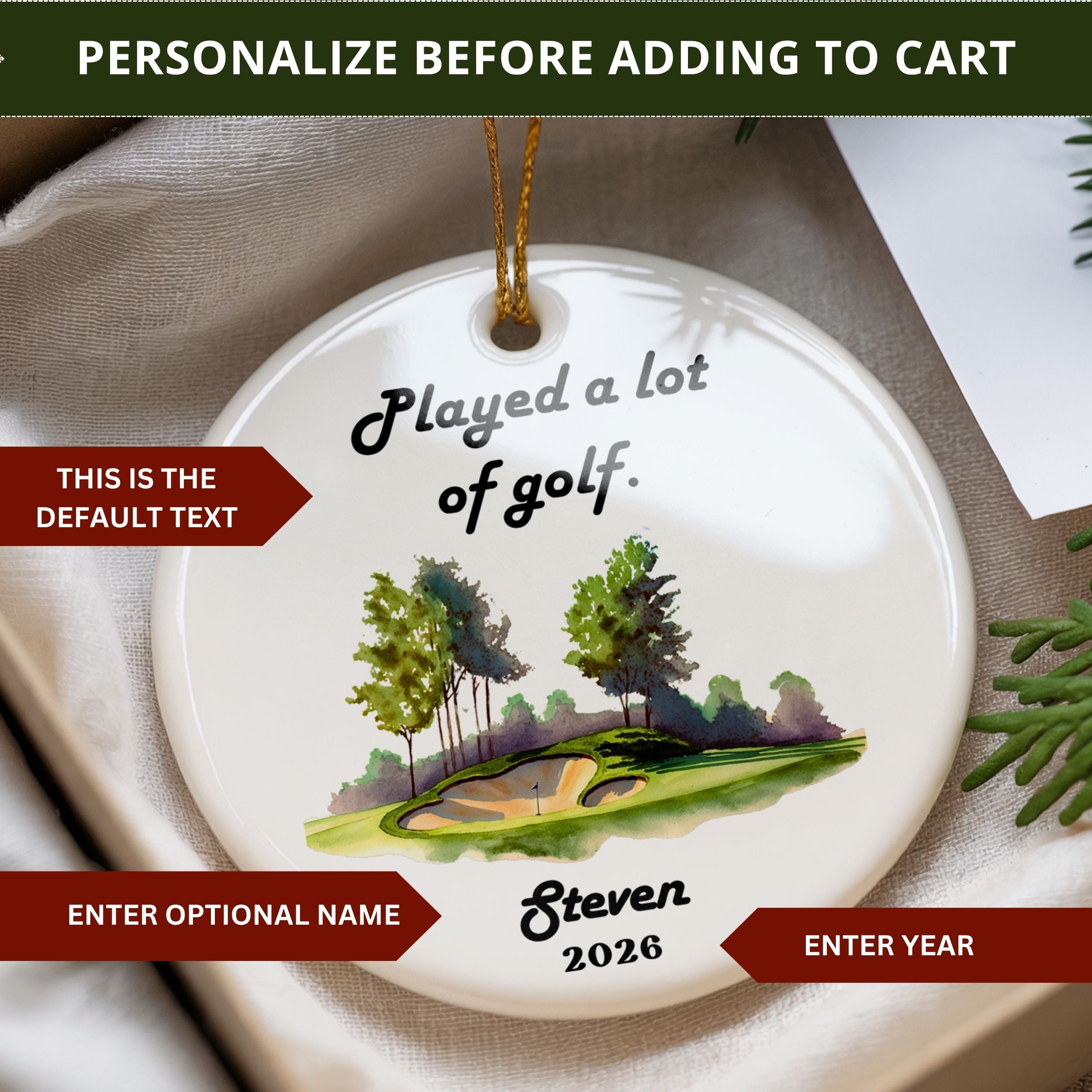 Played a Lot of Golf Ornament, Funny Custom Golfing Gift