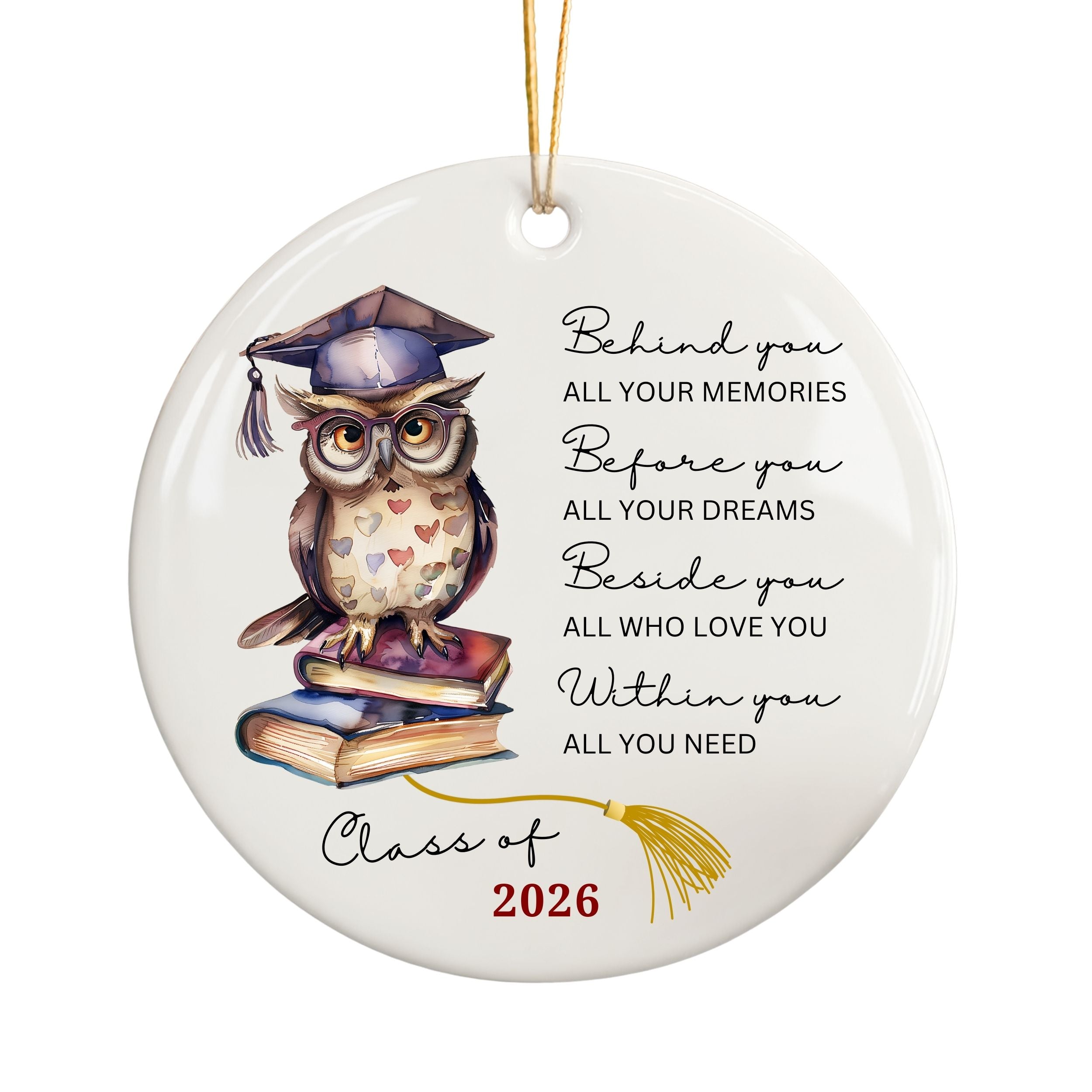 Class of 2026 Graduation Ornament, High School Grad Gifts, Wholesale Case of 4