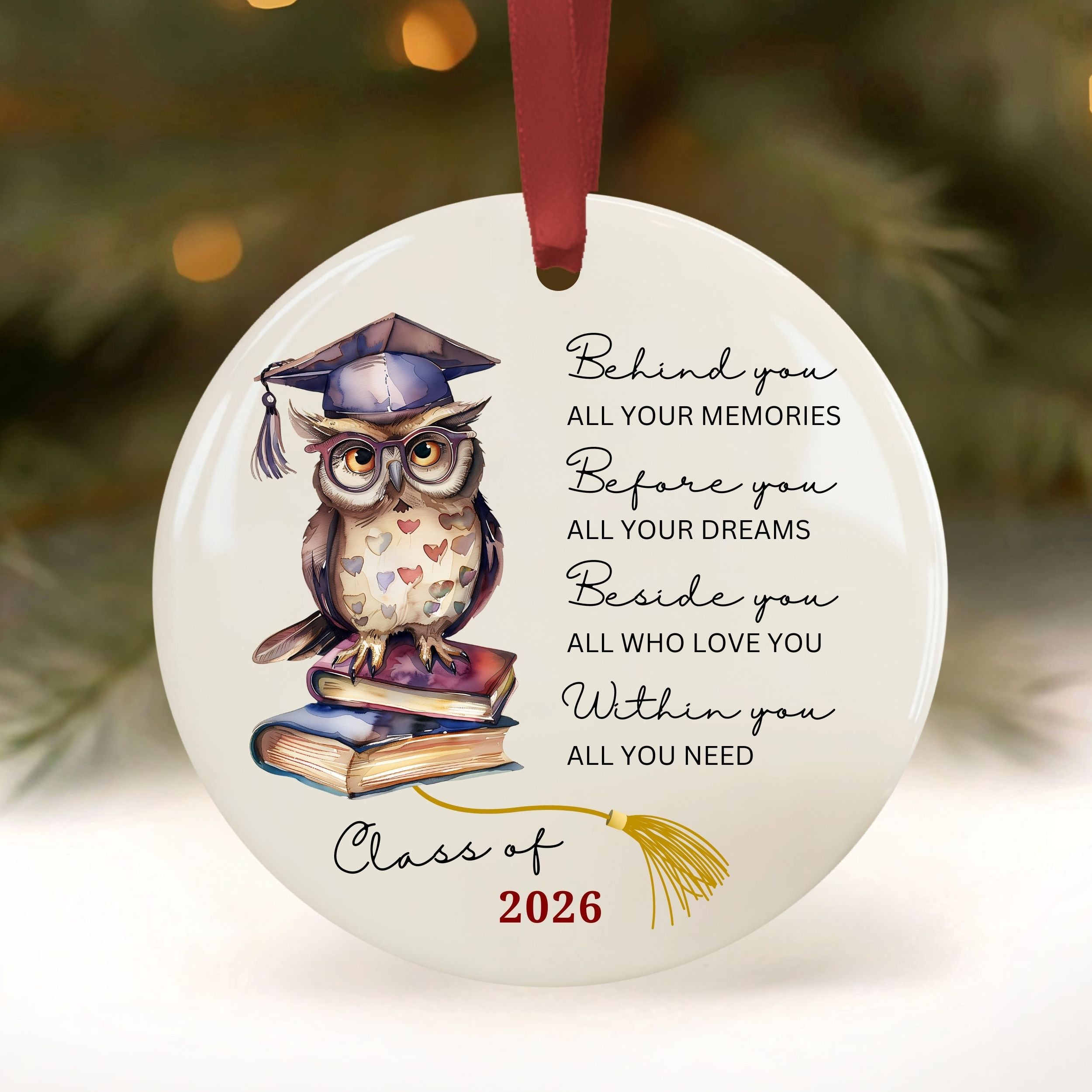 Class of 2026 Graduation Ornament, High School Grad Gifts, Wholesale Case of 4