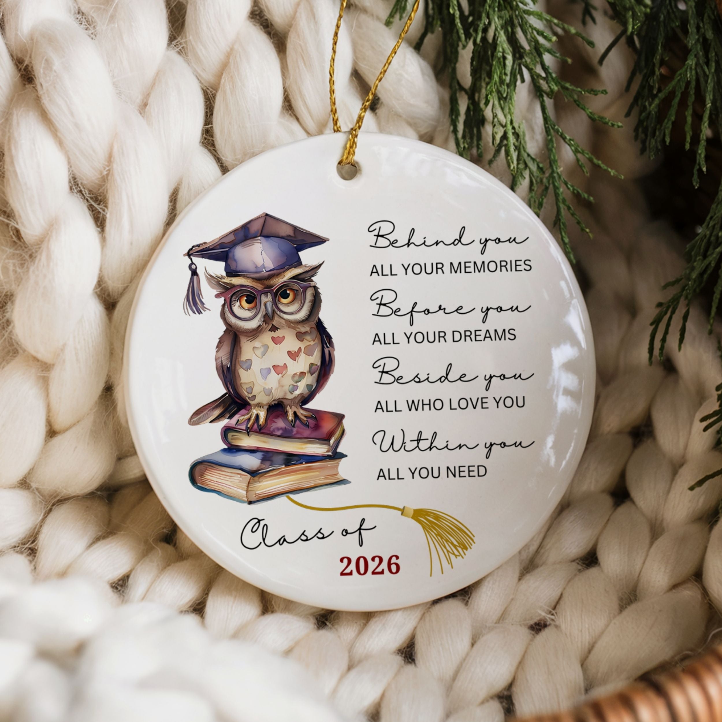 Class of 2026 Graduation Ornament, High School Grad Gifts, Wholesale Case of 4