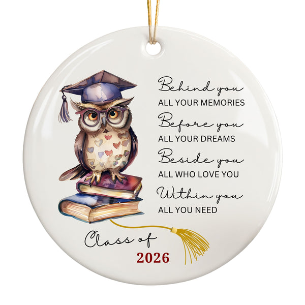 Class of 2026 Christmas Ornament, Wise Owl Graduation Gift