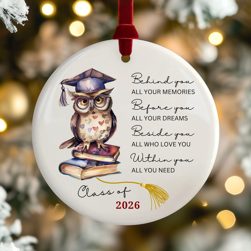 Class of 2026 Christmas Ornament, Wise Owl Graduation Gift