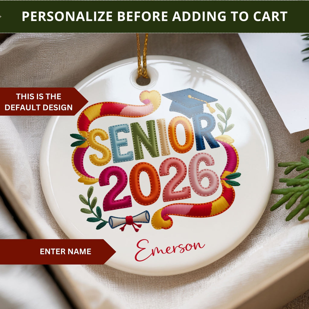 Class of 2026 Graduation Gift, Personalized High School Ornament