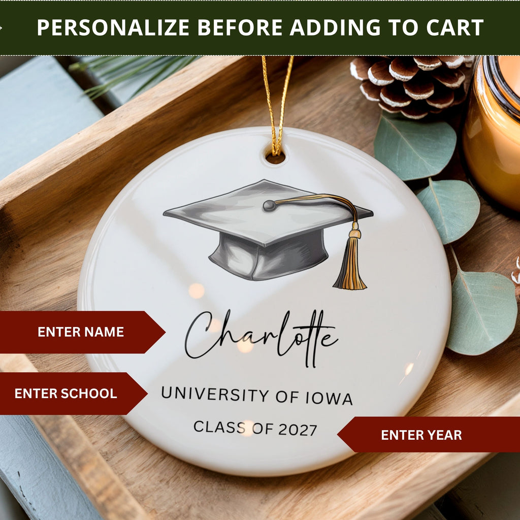 Personalized Graduation Ornament, High School or College Grad Gift
