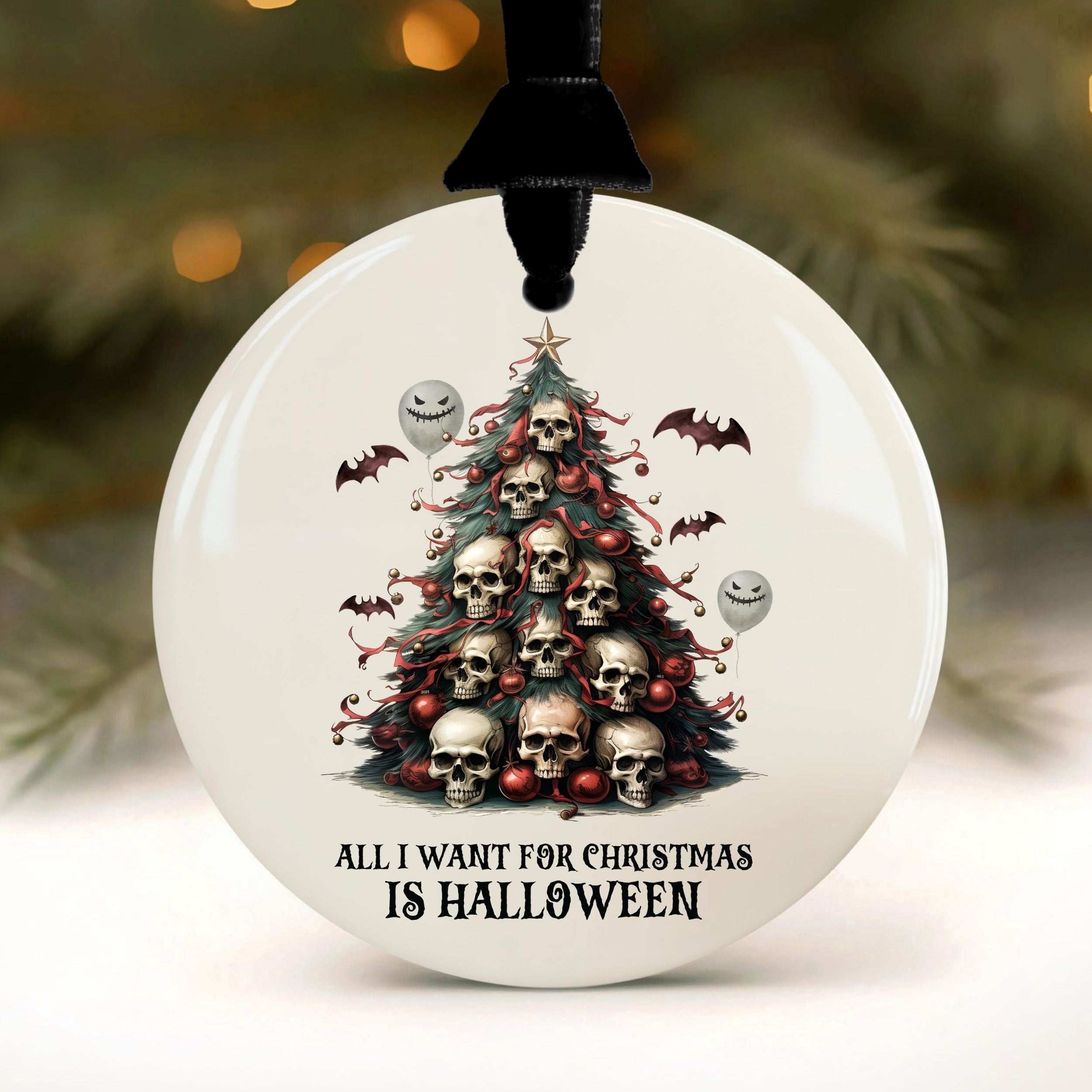 Halloween Christmas Ornament, Spooky Horror Christmas Gifts, Wholesale Case of 4