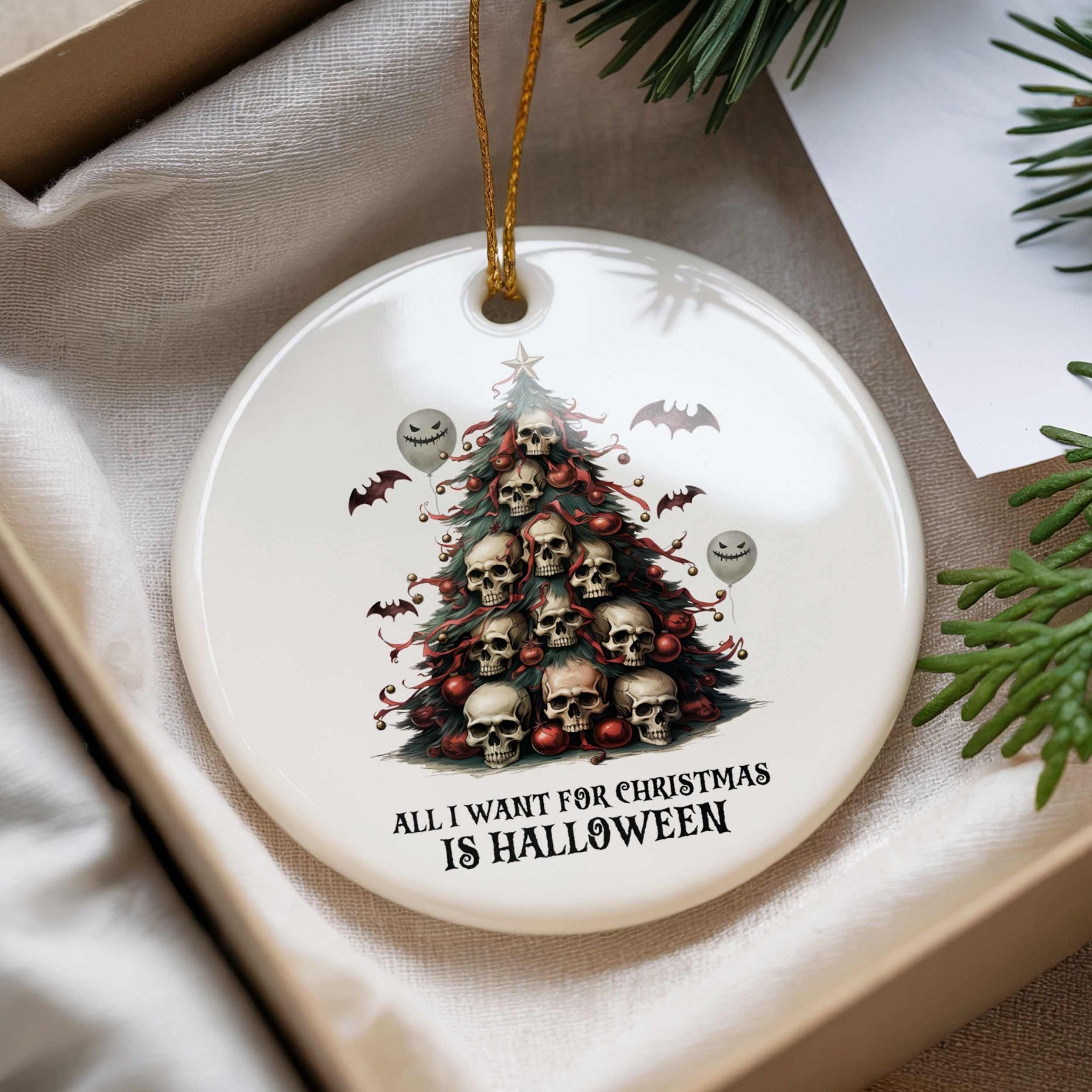 Halloween Christmas Ornament, Spooky Horror Christmas Gifts, Wholesale Case of 4