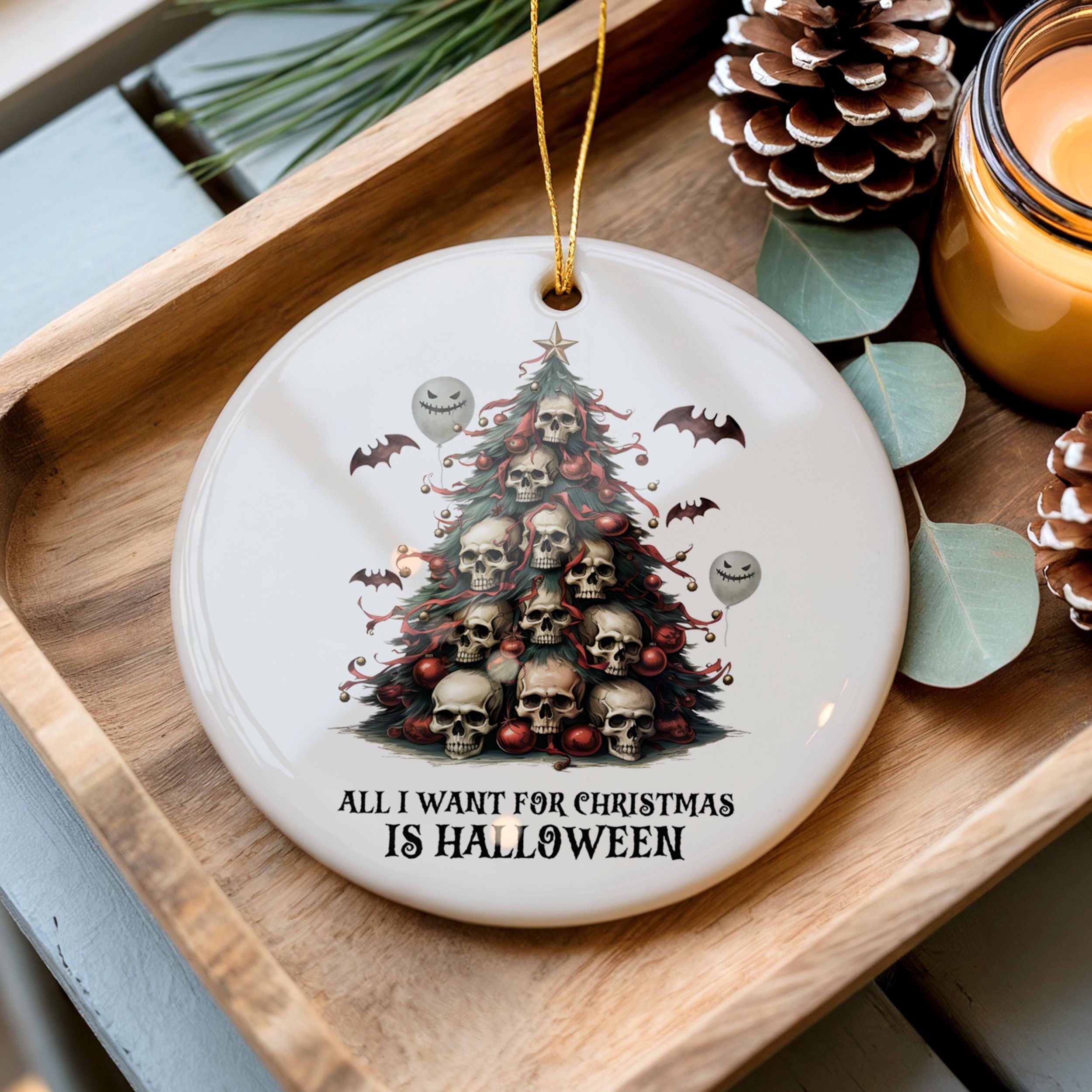 Halloween Christmas Ornament, Spooky Horror Christmas Gifts, Wholesale Case of 4