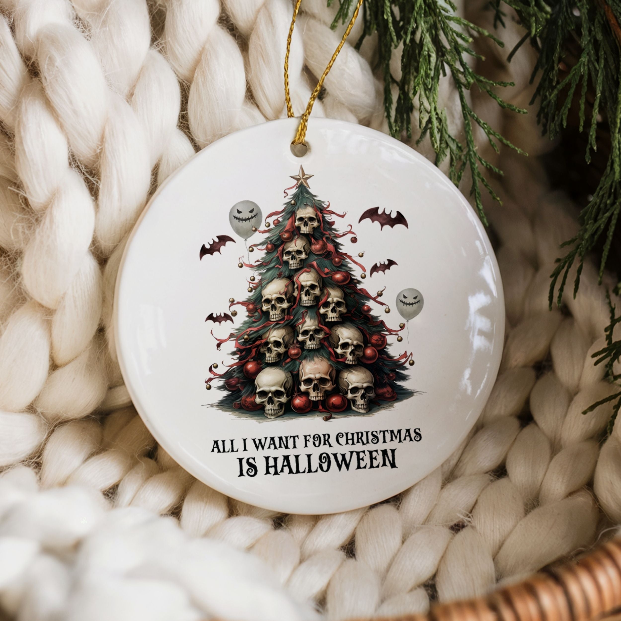 Halloween Christmas Ornament, Spooky Horror Christmas Gifts, Wholesale Case of 4