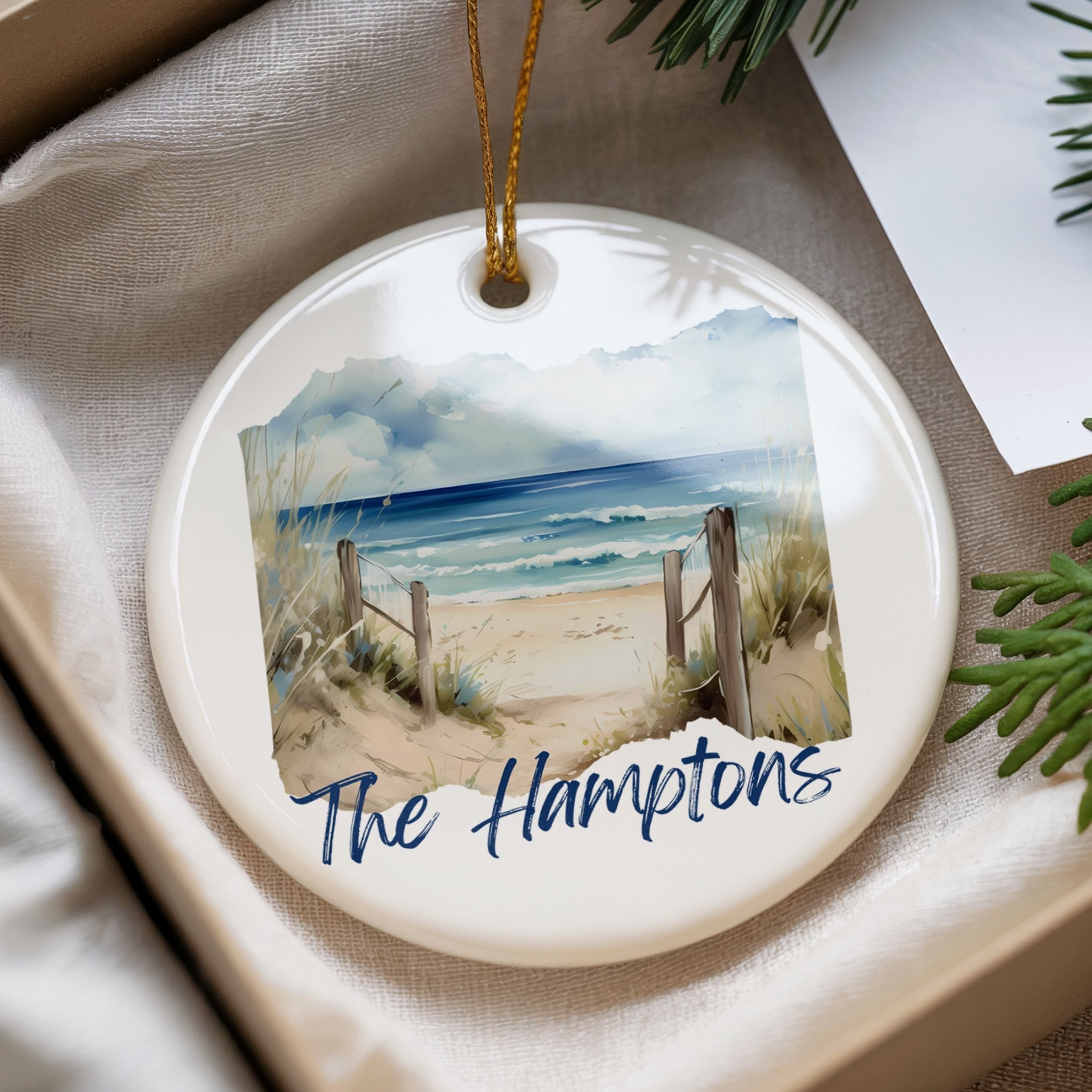 Hamptons Christmas Ornament, New York City Souvenir Gifts, Wholesale Case of 4