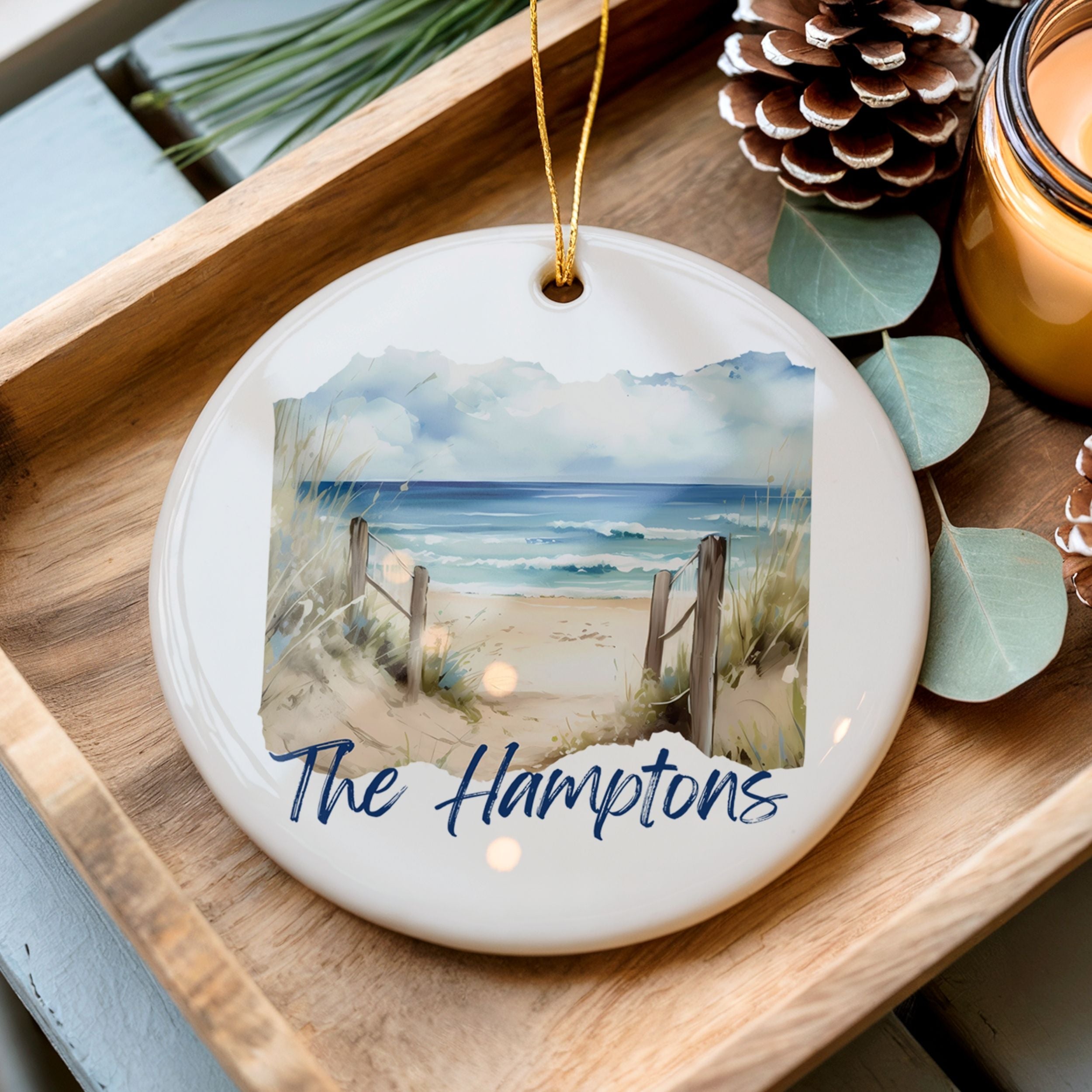 Hamptons Christmas Ornament, New York City Souvenir Gifts, Wholesale Case of 4