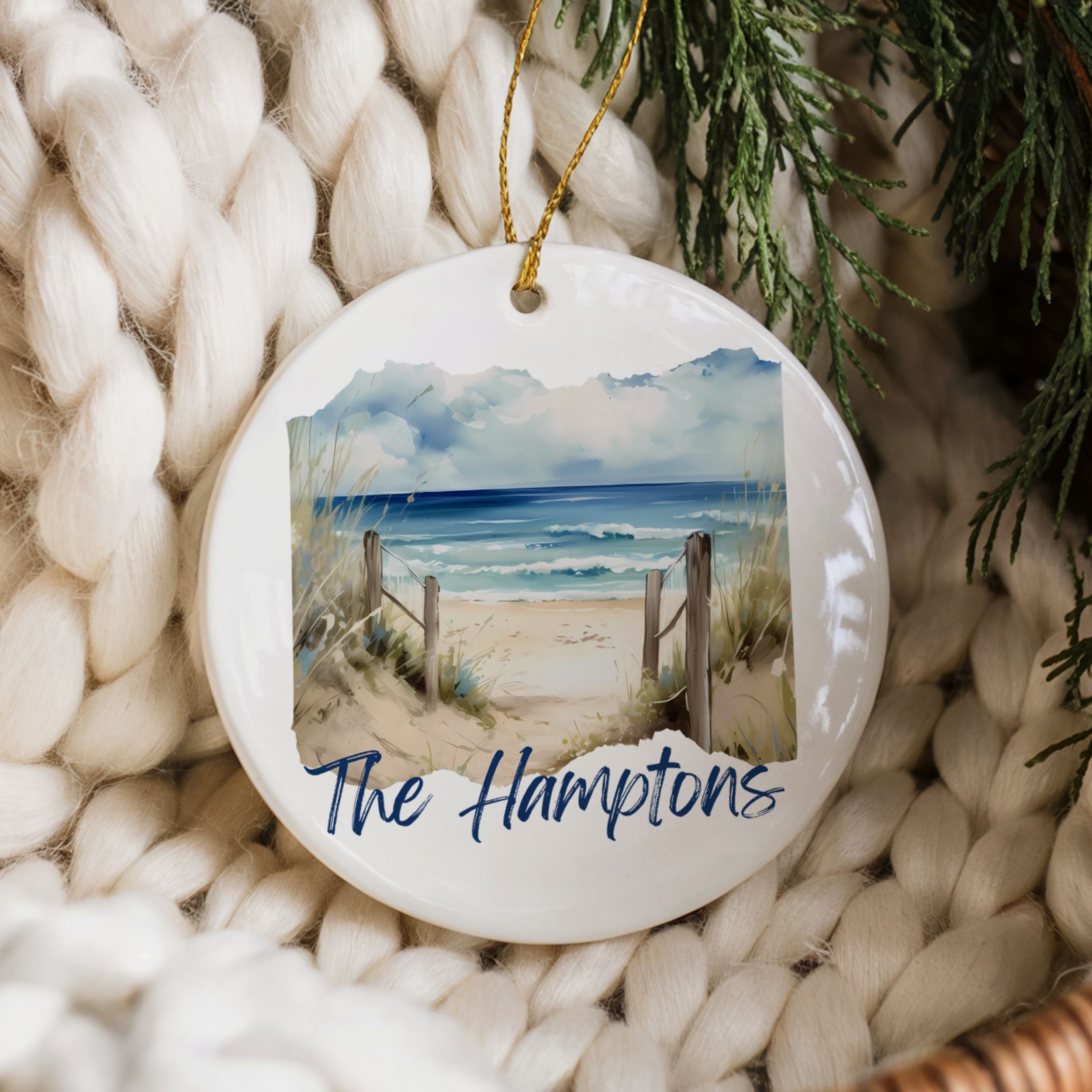 Hamptons Christmas Ornament, New York City Souvenir Gifts, Wholesale Case of 4