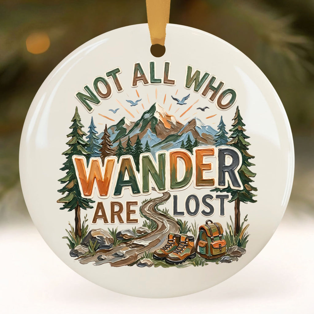 Hiking Christmas Ornament, Mountain Nature Gift, Wholesale Case of 4