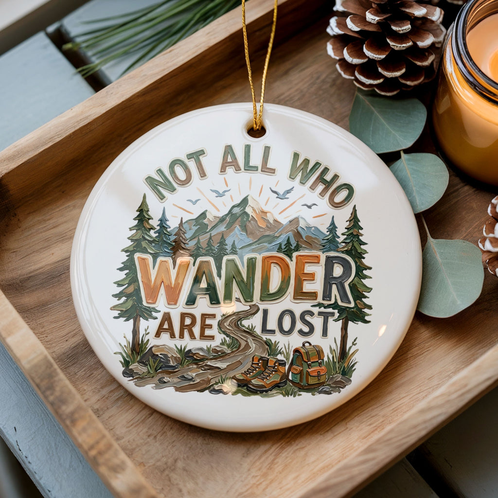 Hiking Christmas Ornament, Mountain Nature Gift, Wholesale Case of 4