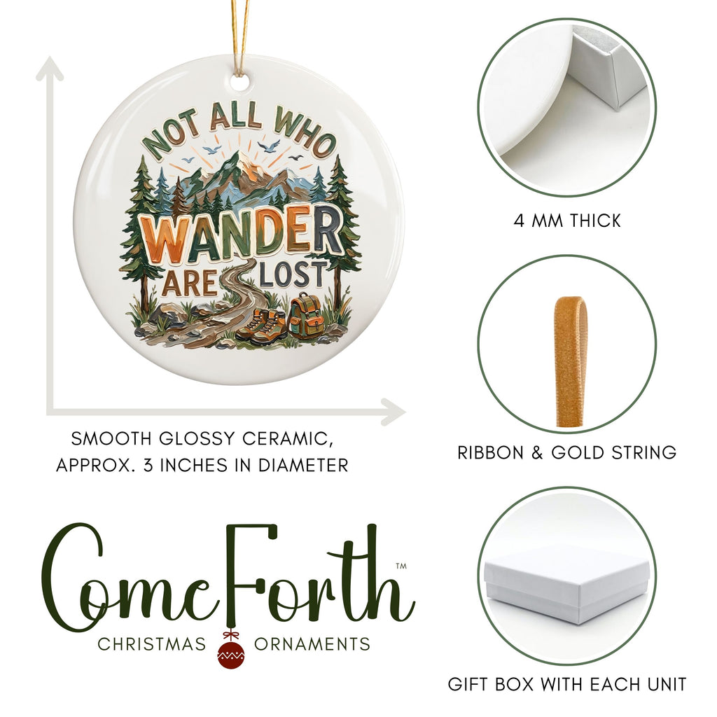 Hiking Christmas Ornament, Mountain Nature Gift, Wholesale Case of 4