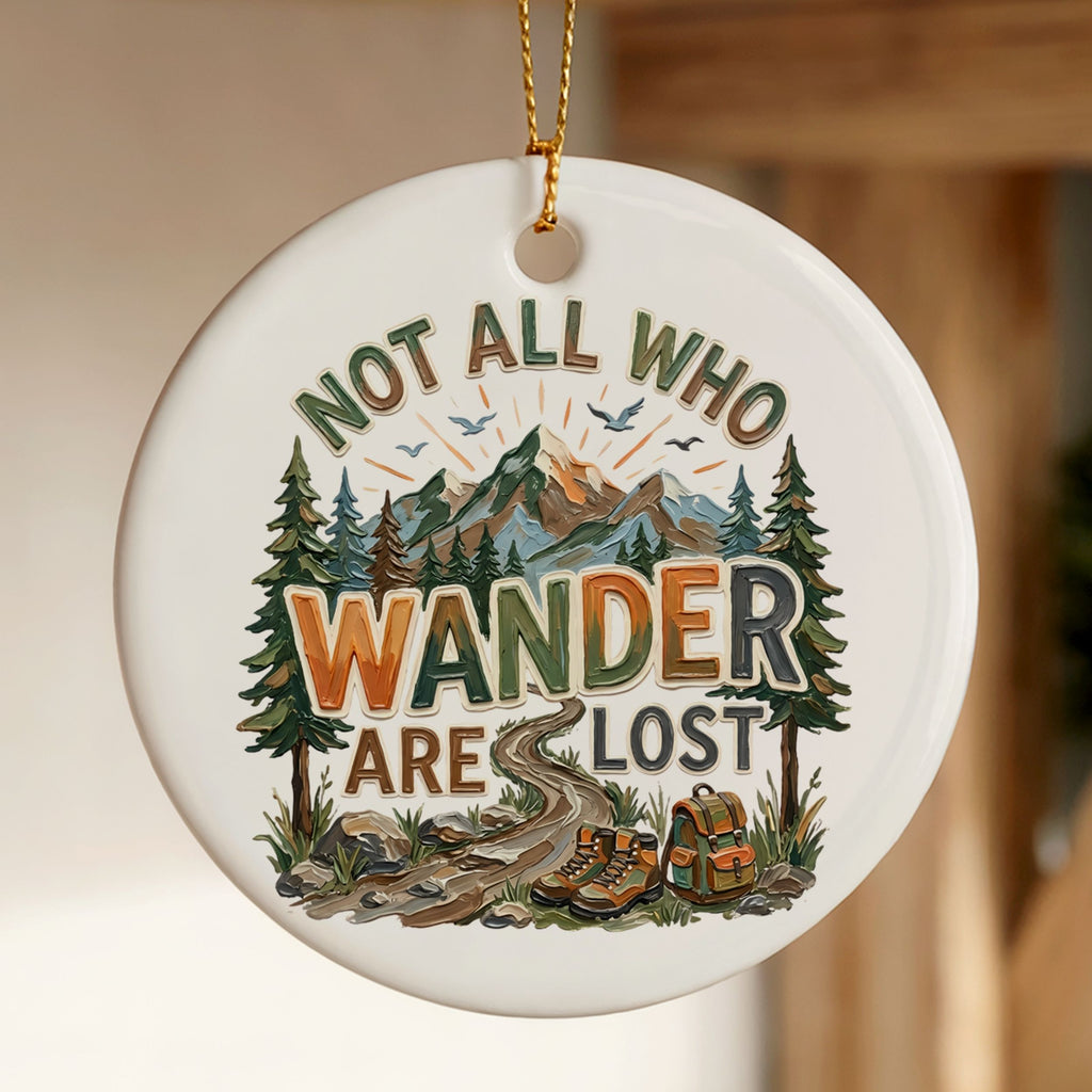 Hiking Christmas Ornament, Mountain Nature Gift, Wholesale Case of 4