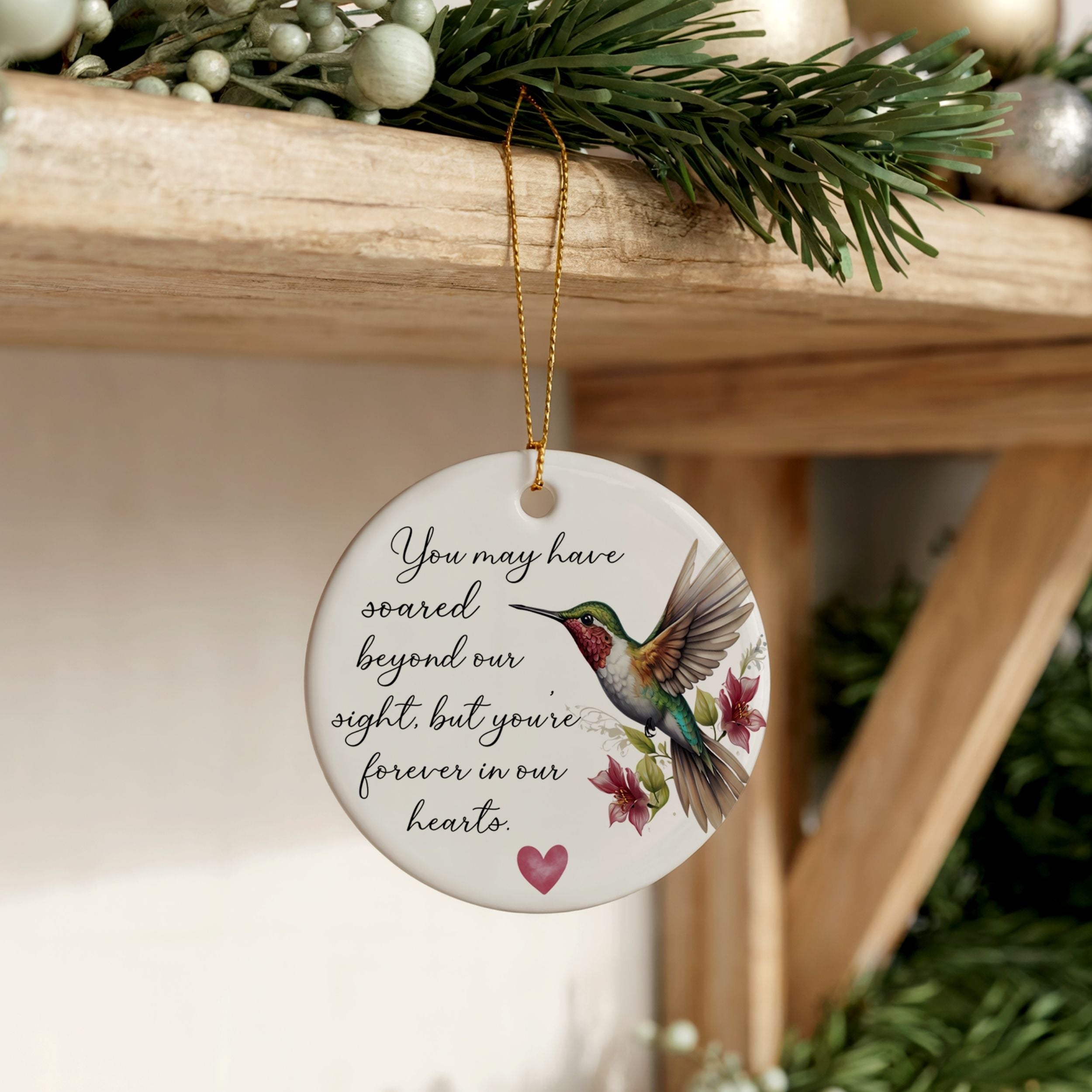 Hummingbird Memorial Christmas Ornament, Bulk Sympathy Gifts, Wholesale Case of 4