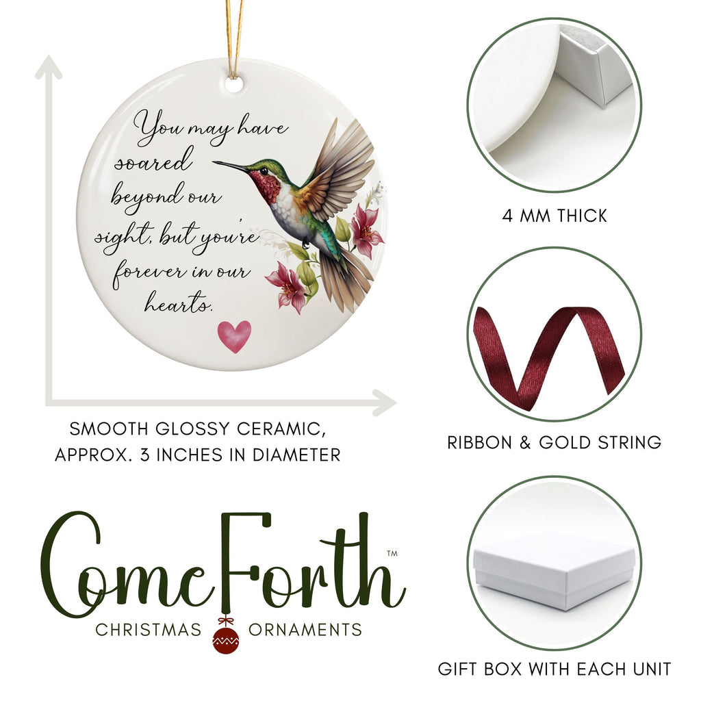 Hummingbird Memorial Christmas Ornament, Bulk Sympathy Gifts, Wholesale Case of 4