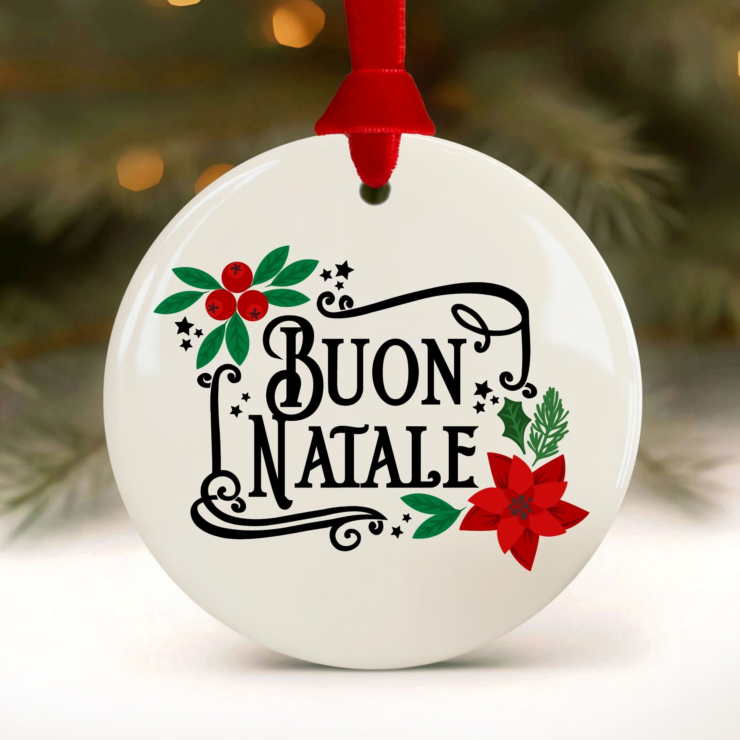 Italy Christmas Ornament, Buon Natale, Italian Souvenir, Wholesale Case of 4