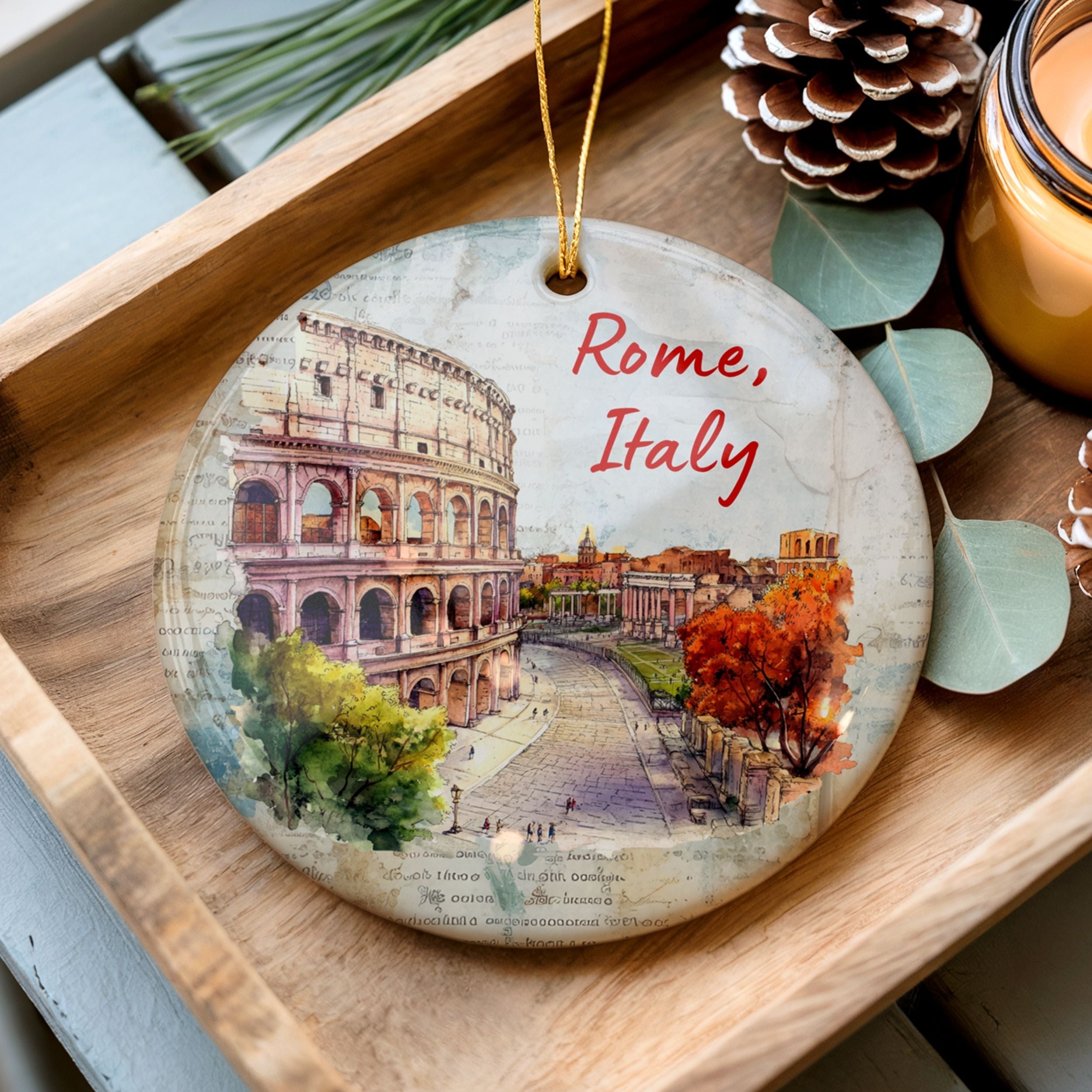 Rome Christmas Ornament, Italy Souvenirs, Italian Gifts, Wholesale Case of 4
