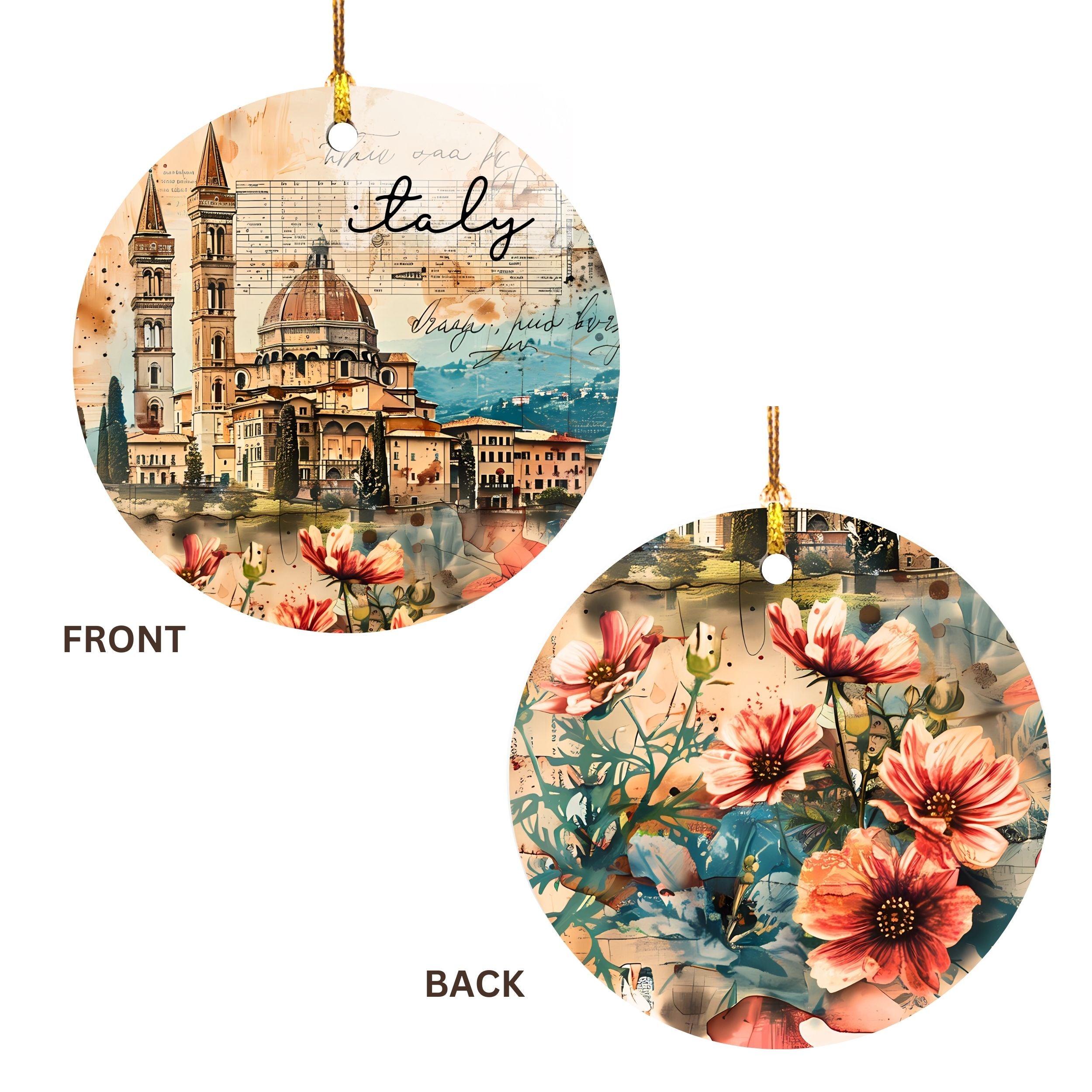 Italy Souvenir Gifts, Tuscany Italian Christmas Ornament, Wholesale Case of 4