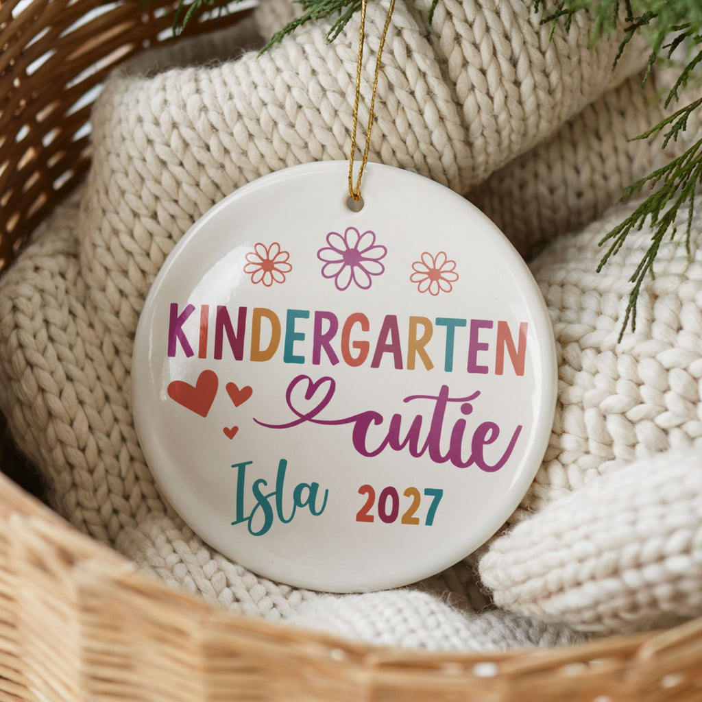Kindergarten Girl Ornament, First Day of School Keepsake