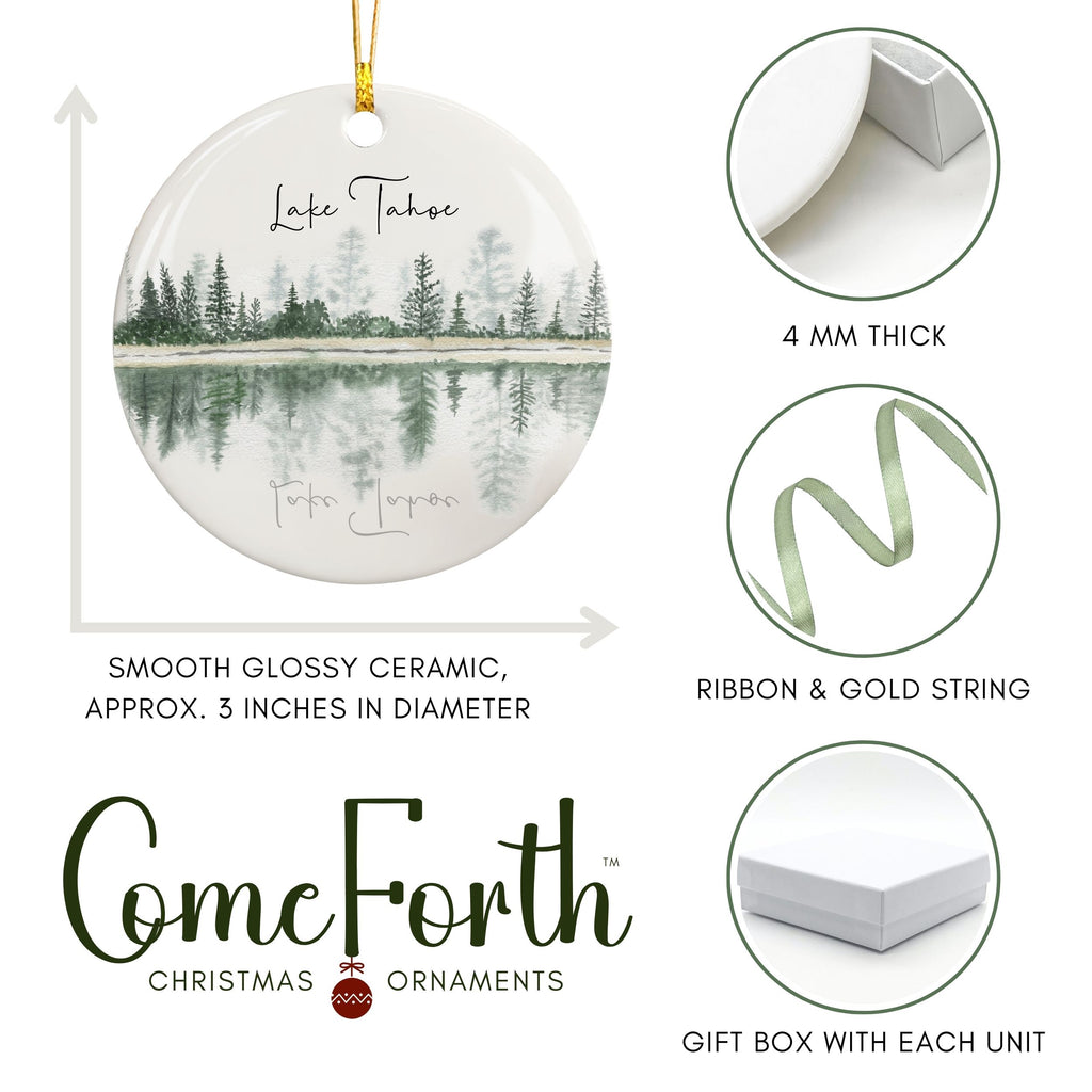 Lake Name Christmas Ornament, Reflection Mountain Cabin Gifts, Wholesale Case of 4
