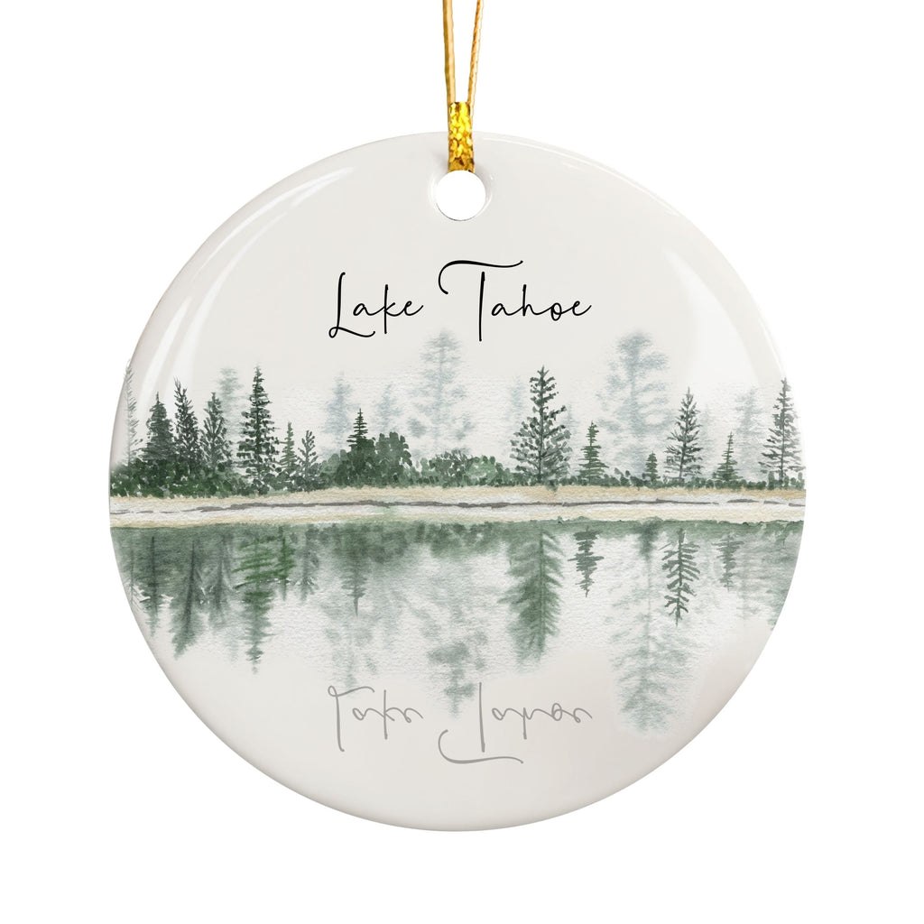 Lake Name Christmas Ornament, Reflection Mountain Cabin Gifts, Wholesale Case of 4