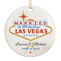 Las Vegas Married Ornament, Personalized Wedding Gift