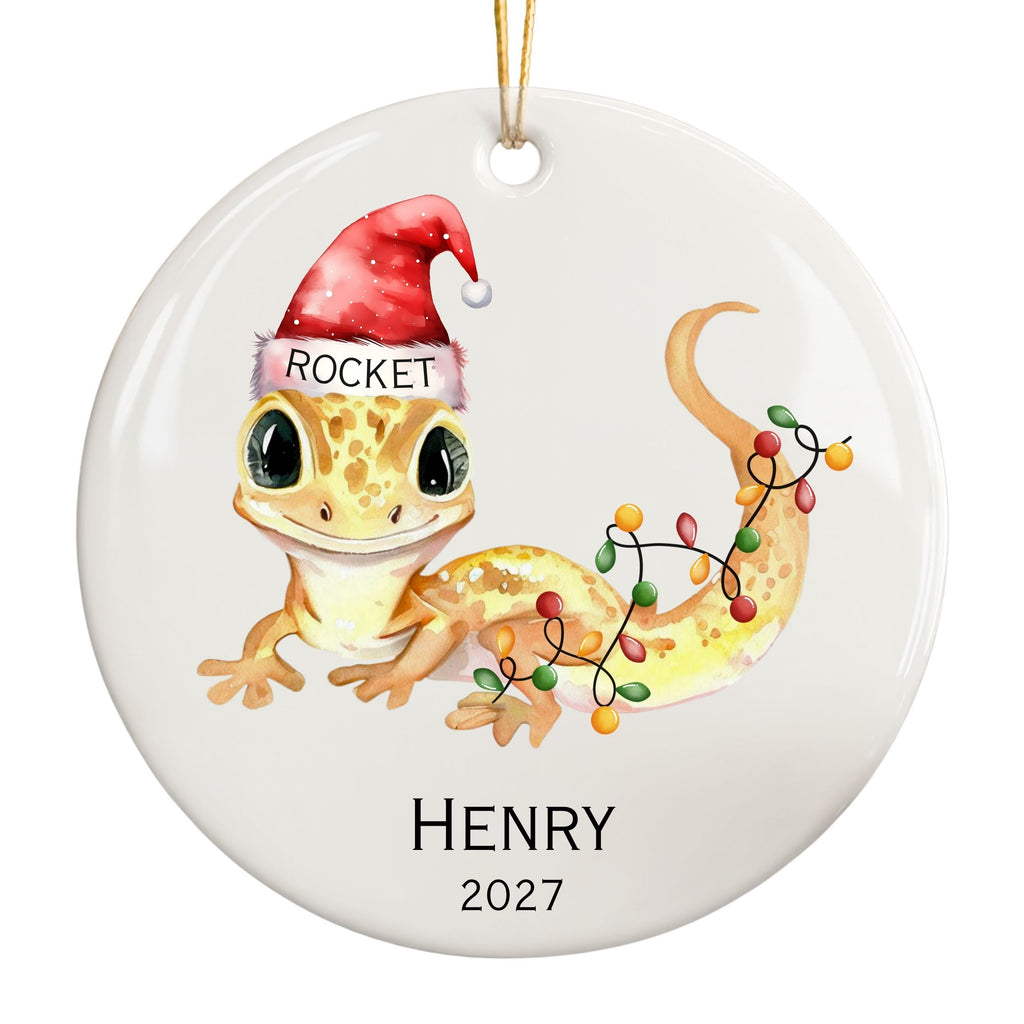 Personalized Gecko Ornament, Pet Lizard Bearded Dragon Christmas Keepsake