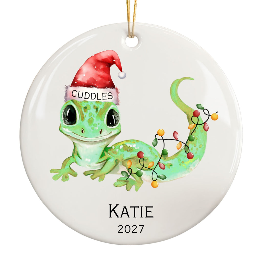 Personalized Gecko Ornament, Pet Lizard Bearded Dragon Christmas Keepsake