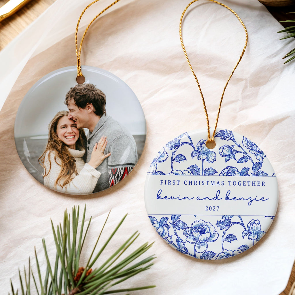 Chinoiserie Married Ornament, Our First Christmas Personalized Gift