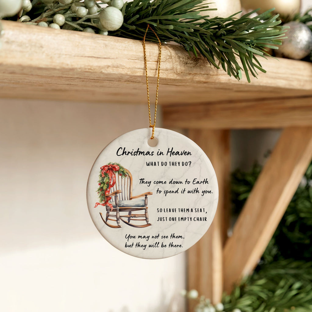 Memorial Christmas Chair Ornament, Bulk Sympathy Gifts, Wholesale Case of 4