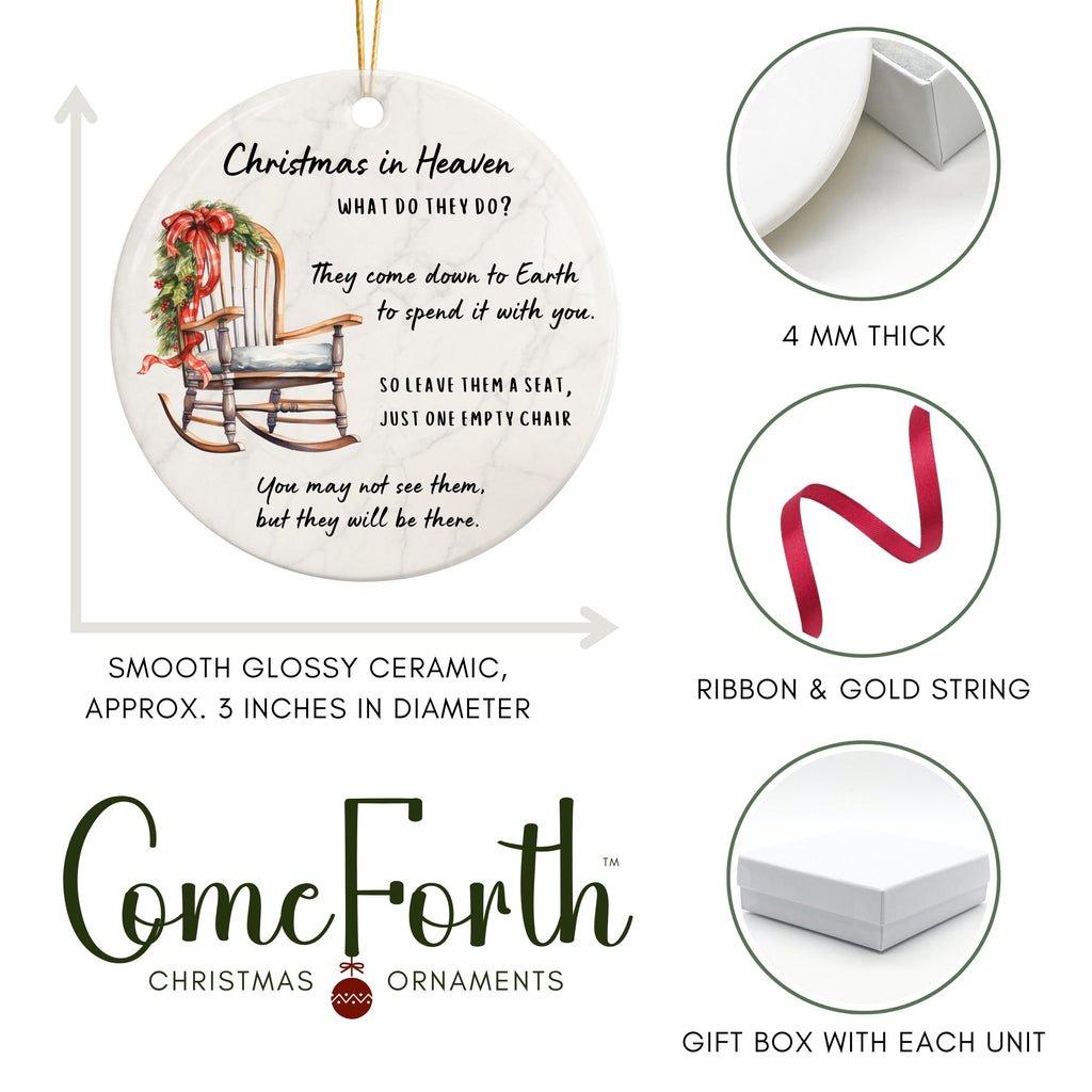 Memorial Christmas Chair Ornament, Bulk Sympathy Gifts, Wholesale Case of 4